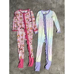 Birdie Bean 18-24  Months Zipper Sleepers Smores Spring Floral Pink Purple
